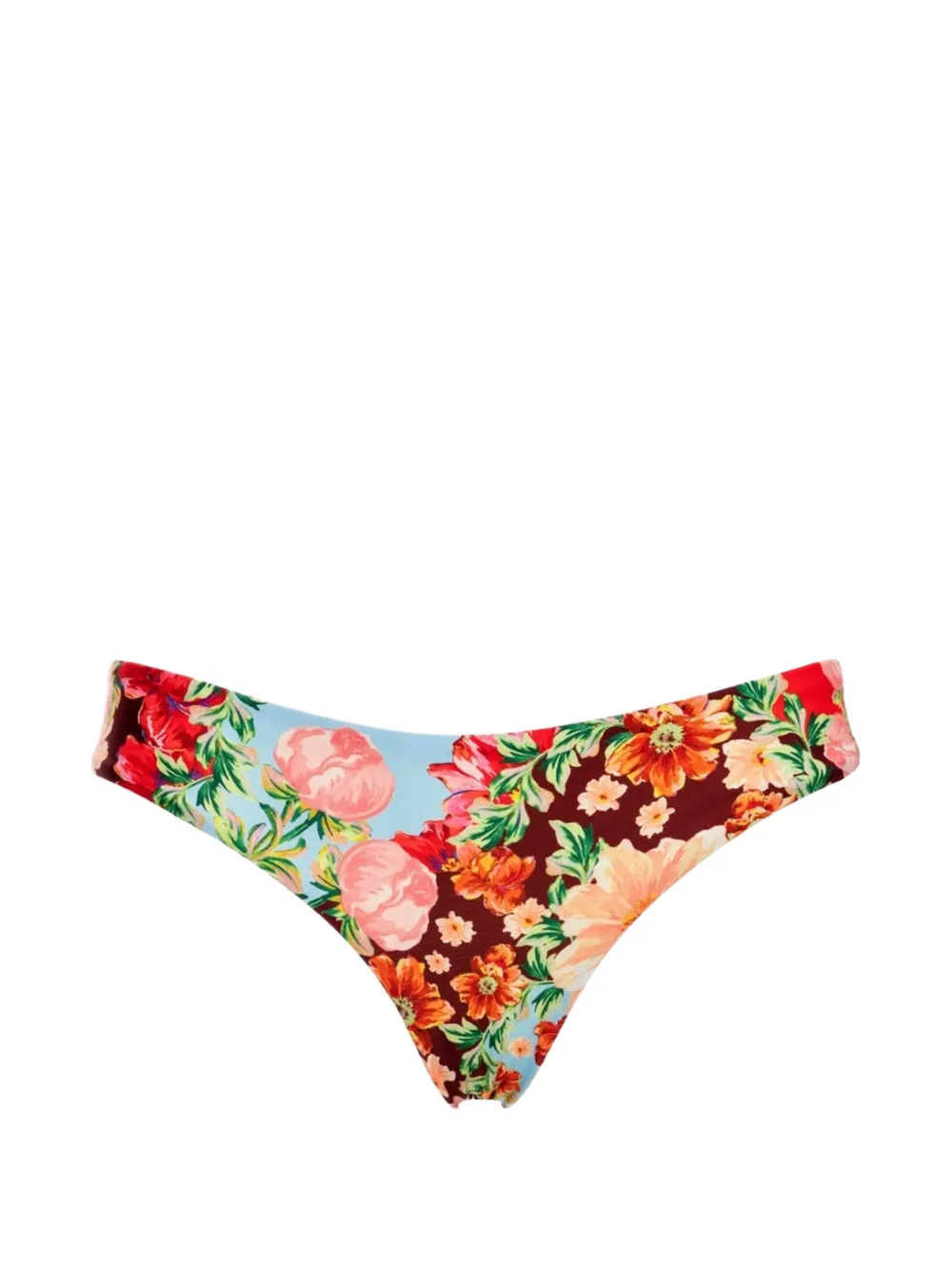 Agua Bendita floral reversible bikini bottom - Marrone