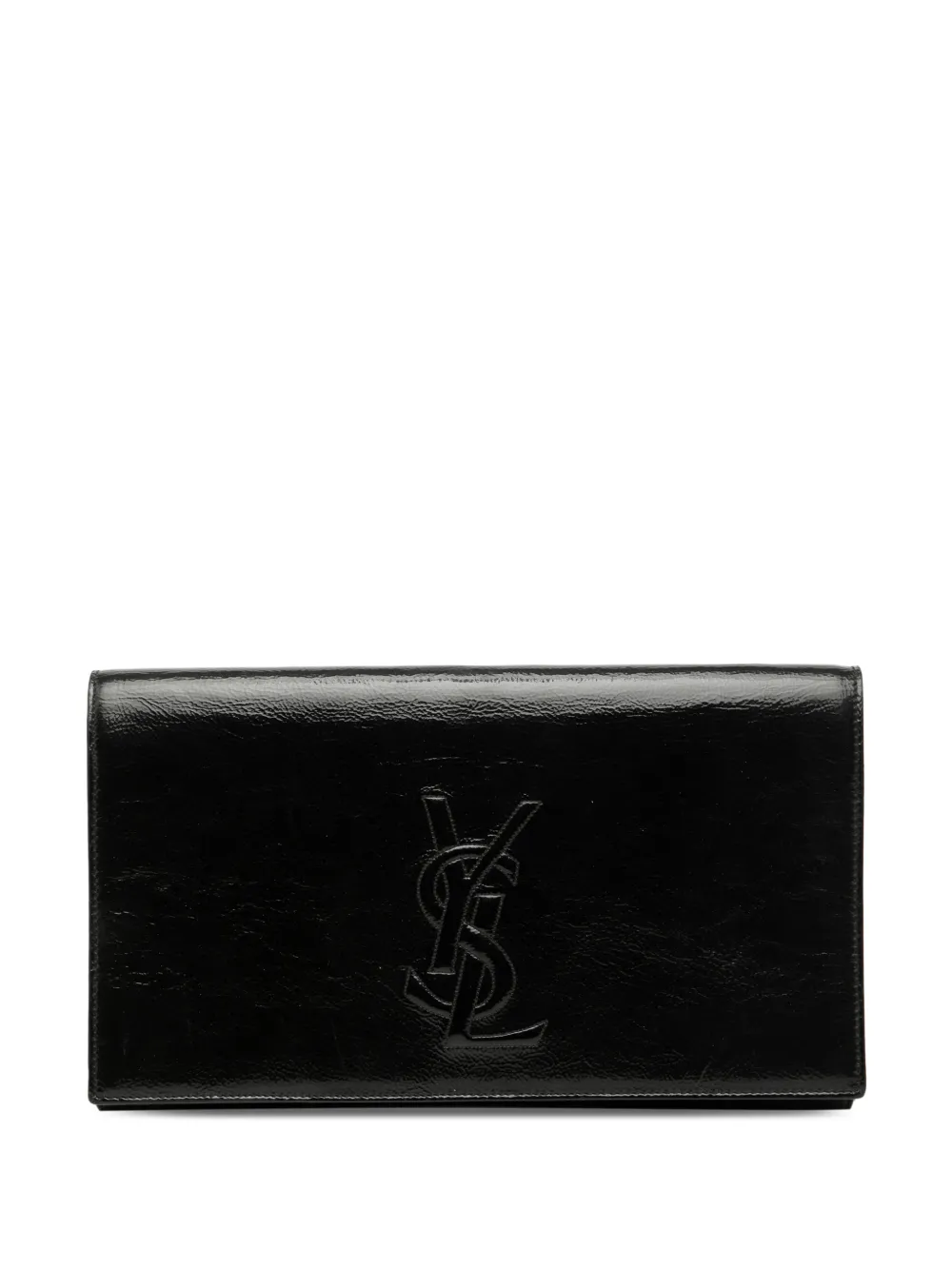 Saint Laurent Pre-Owned Clutch Belle De Jour grande verniciata con monogramma 2011-2012 - Nero