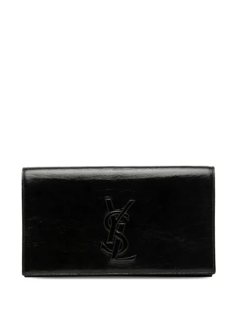 Saint Laurent Pre-Owned 2011-2012 Large Textured Patent Monogram Belle De Jour clutch bag