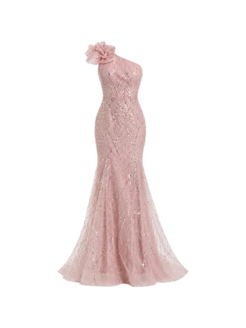 Mac Duggal one-shoulder sequin-embellished maxi dress