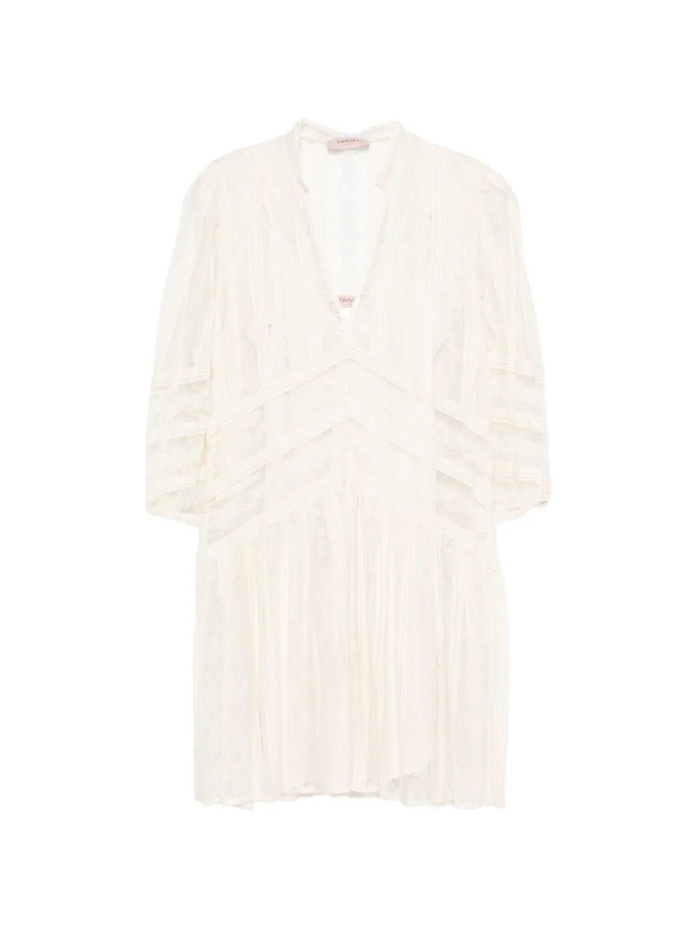 TWINSET laced V-neck mini dress - Neutrals