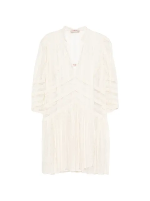 TWINSET short striped lace dress