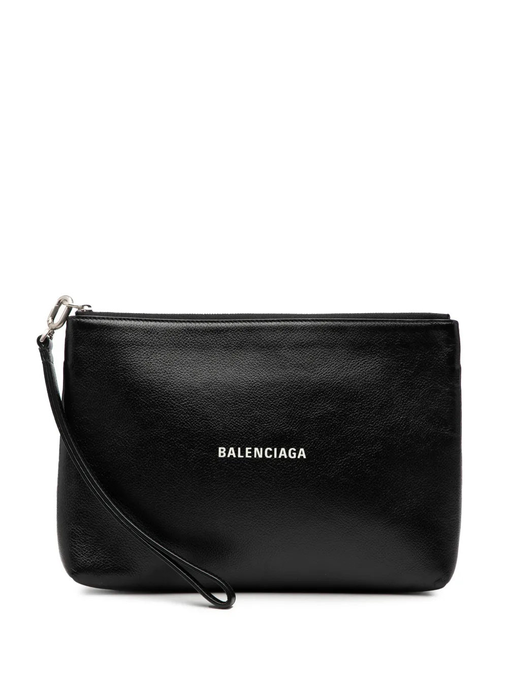 Balenciaga Pre-Owned 2020 Leather Logo Cash Pouch clutch bag - Nero
