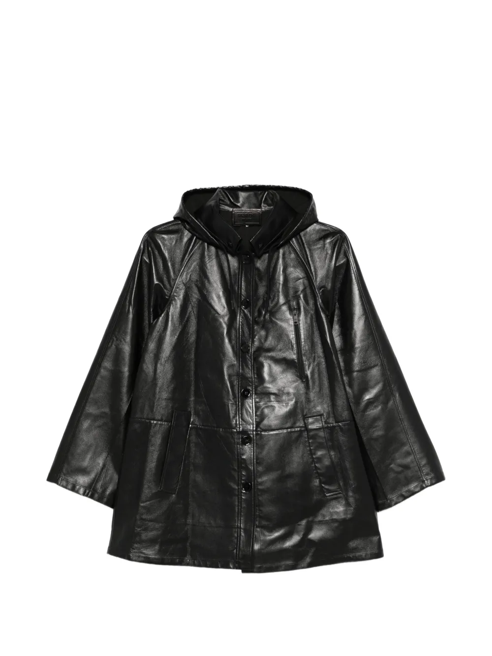Prada hooded button fastening jacket - Nero