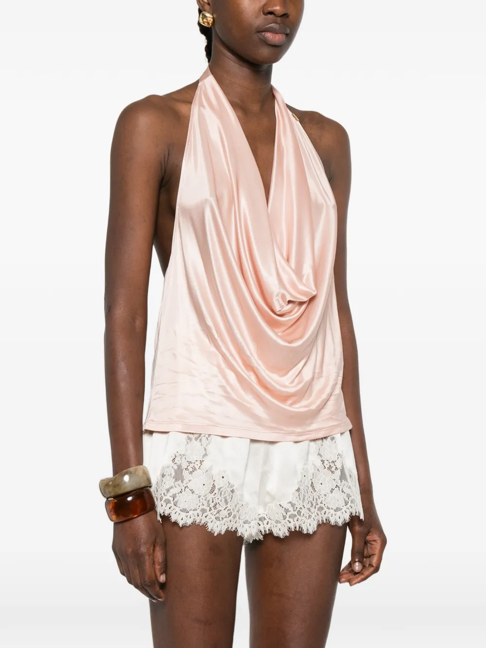 Elisabetta Franchi Top met halternek Roze