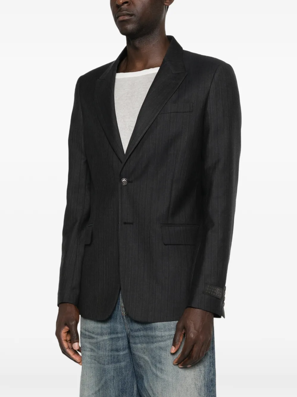 MM6 Maison Margiela Blazer met enkele rij knopen Grijs