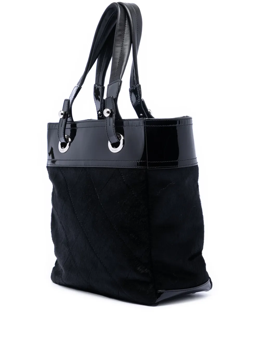 2006-2008 Small Quilted Pony Hair And Patent Paris Biarritz Tote Bag
