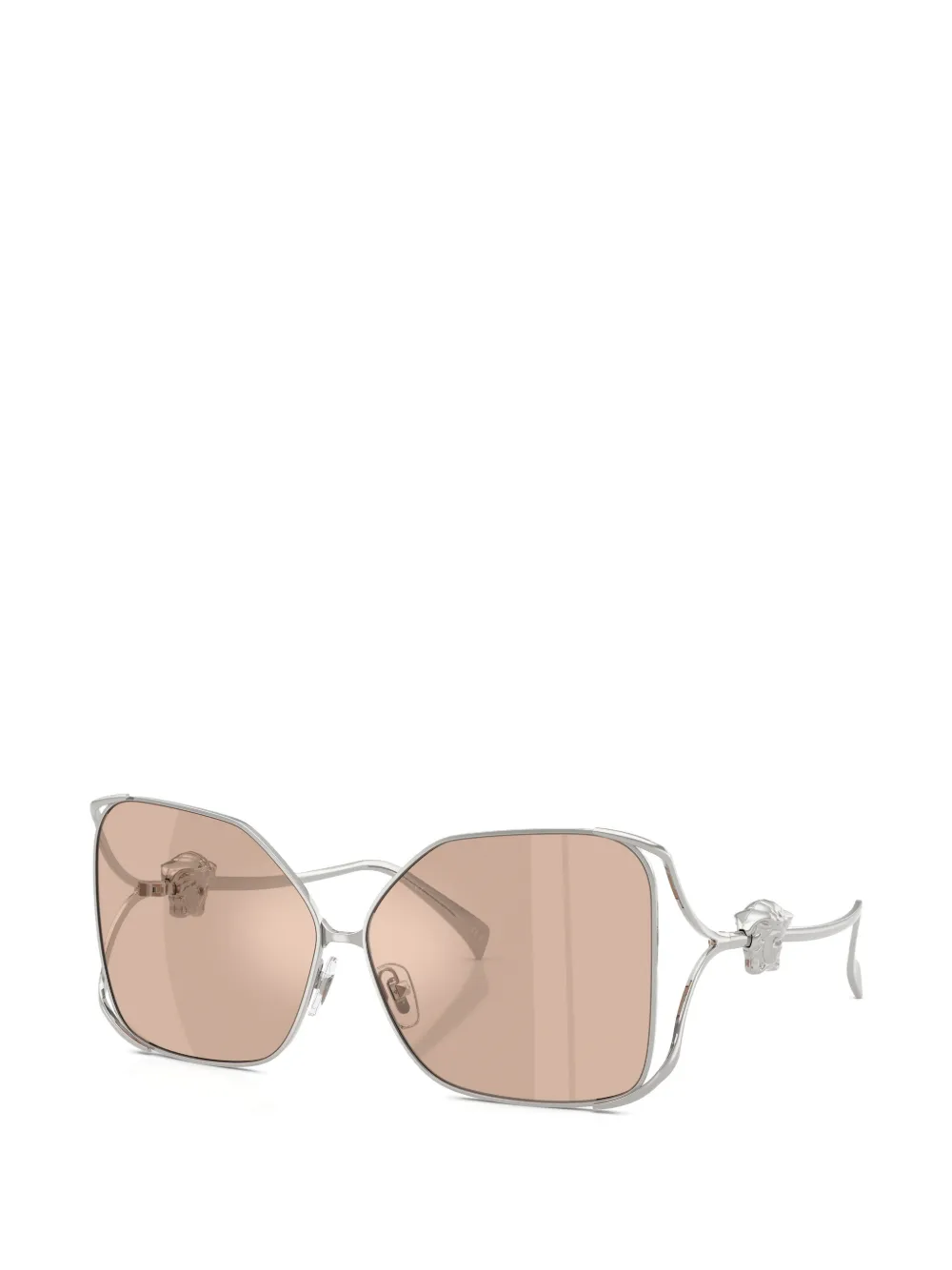 Versace Eyewear Zonnebril met geometrisch montuur en logo Zilver