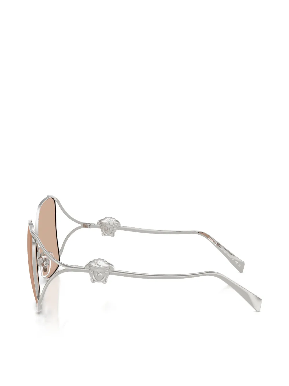 Versace Eyewear Zonnebril met geometrisch montuur en logo Zilver