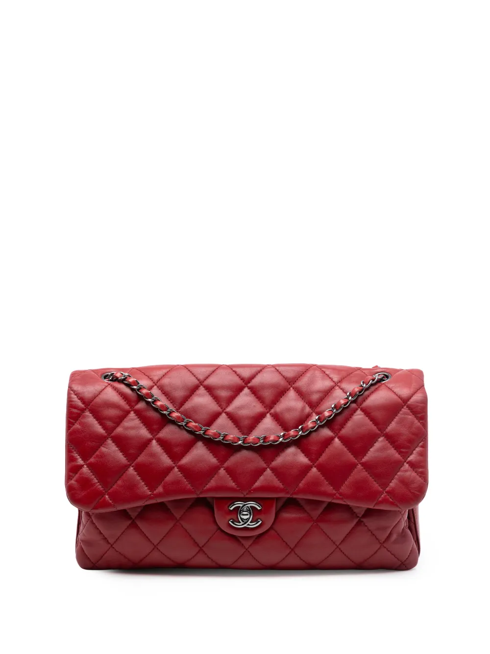 CHANEL Pre-Owned 2011 Maxi Lambskin 3 Accordion Flap shoulder bag - Rosso