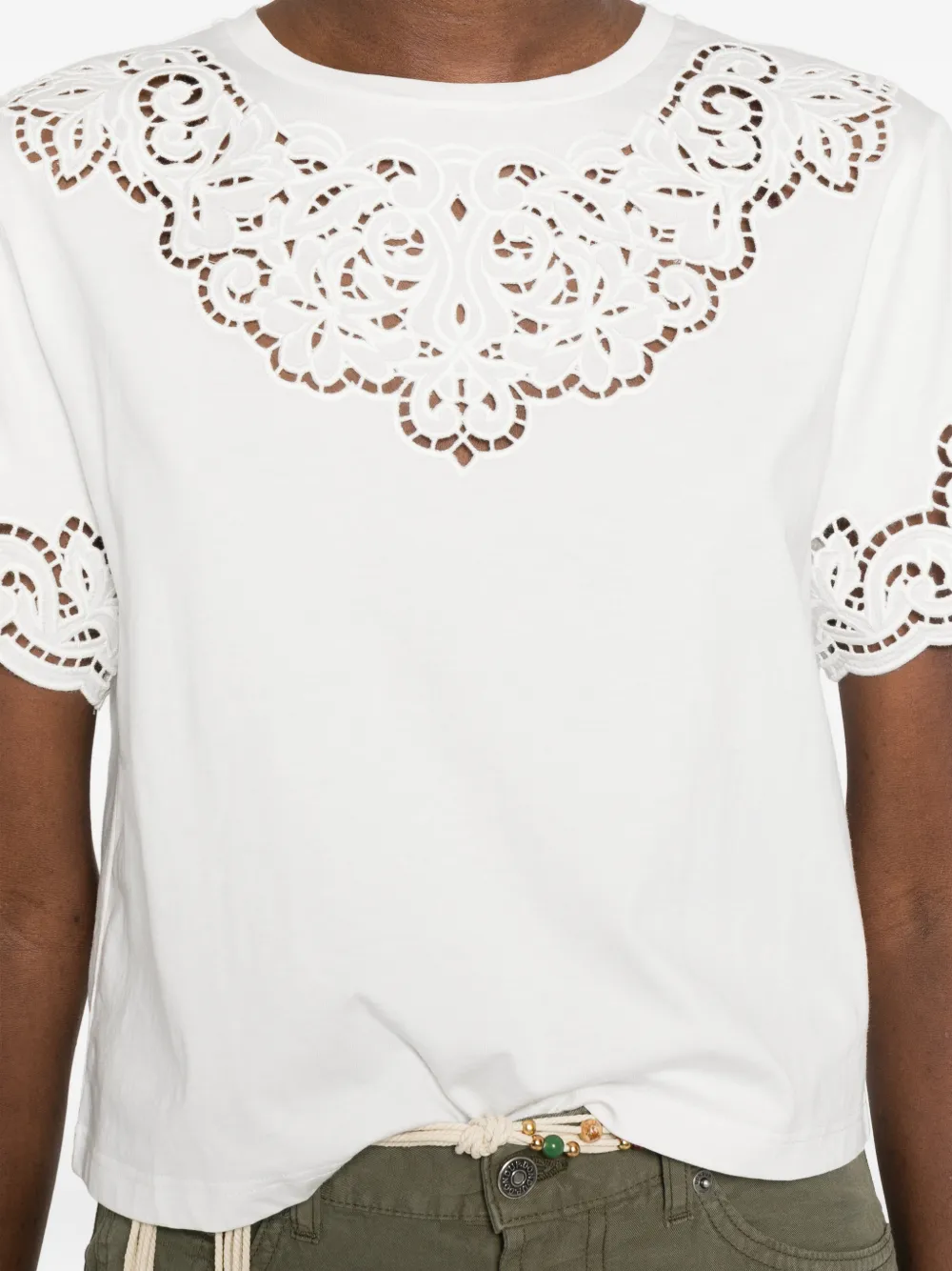TWINSET T-shirt met kant Wit