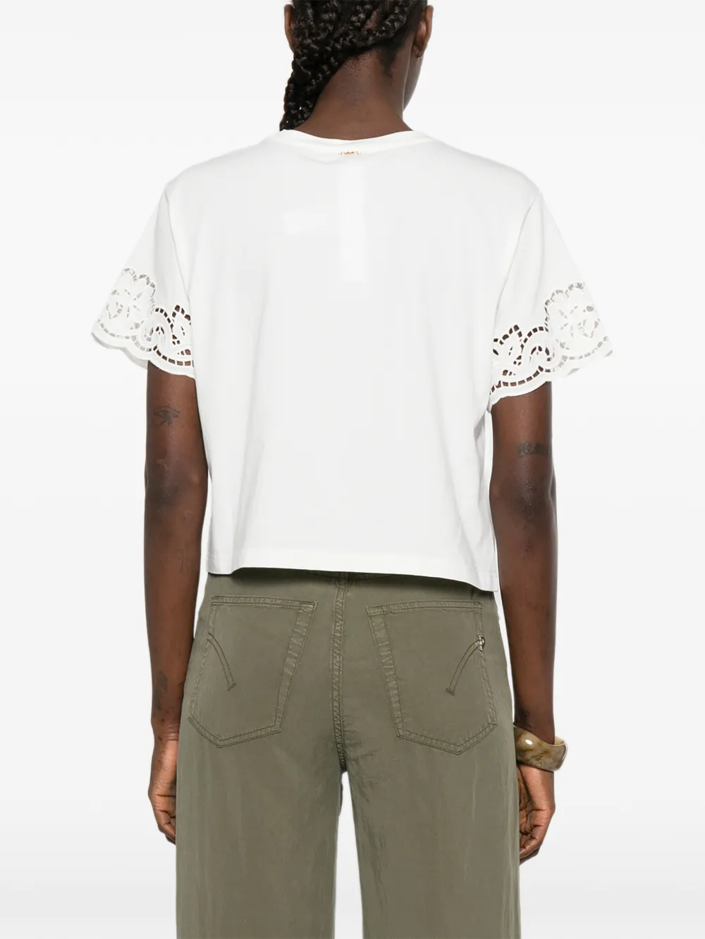 TWINSET T-shirt met kant Wit