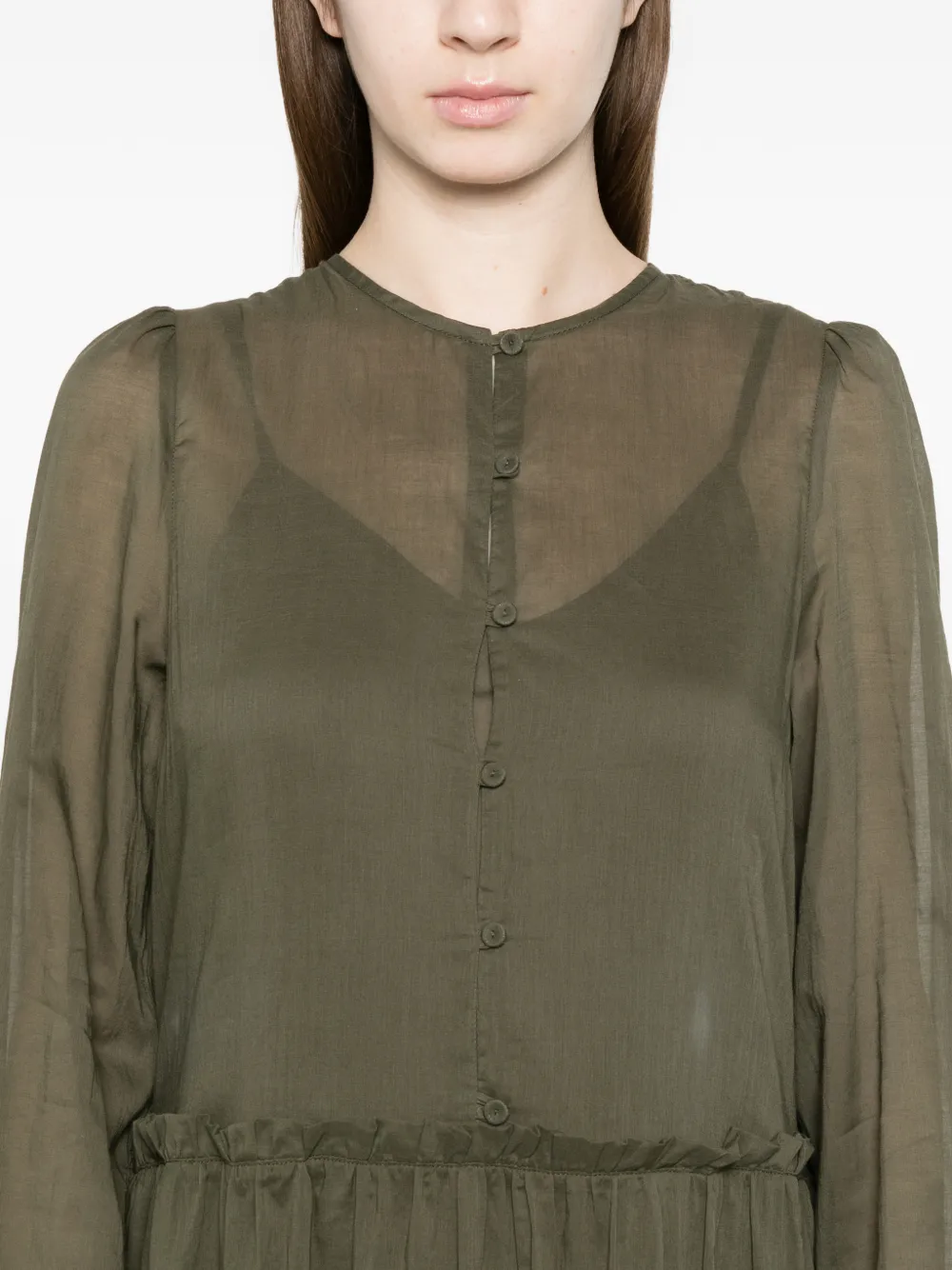 TWINSET Maxi-jurk met flounces Groen