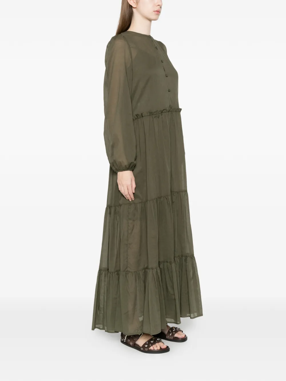 TWINSET Maxi-jurk met flounces Groen