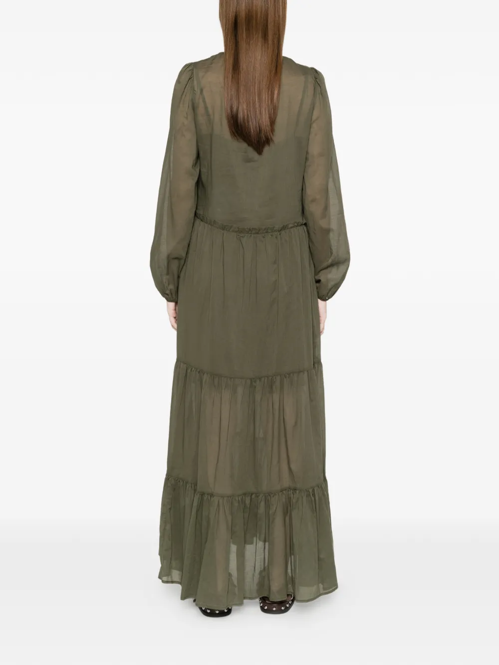 TWINSET Maxi-jurk met flounces Groen