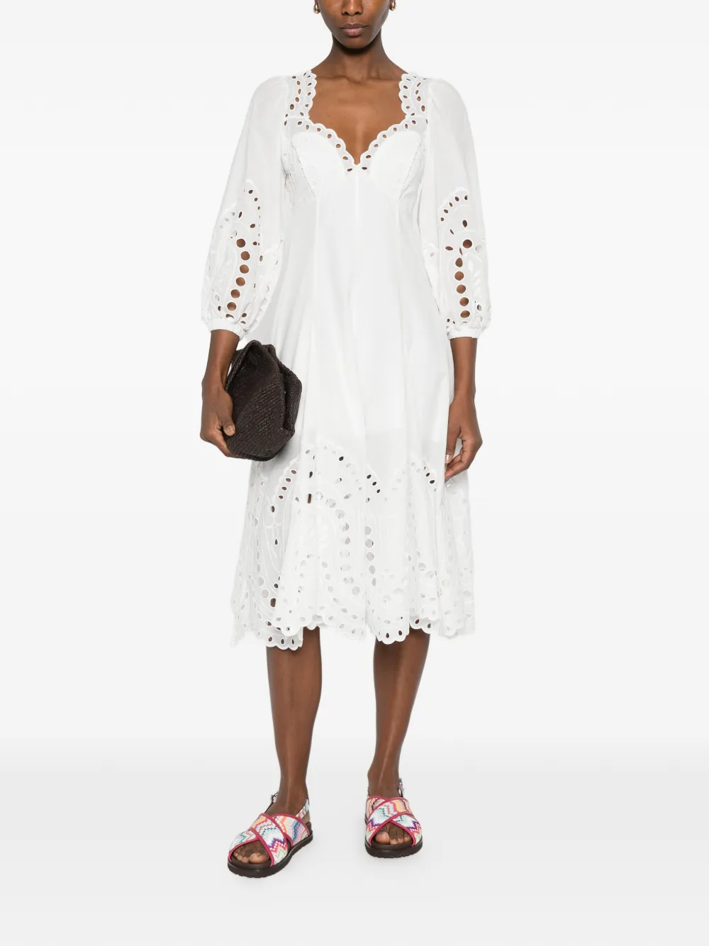 Corbin Lace-Detail Midi Dress