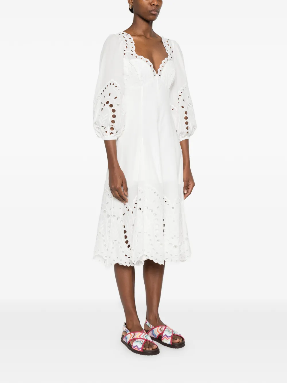 Corbin Lace-Detail Midi Dress