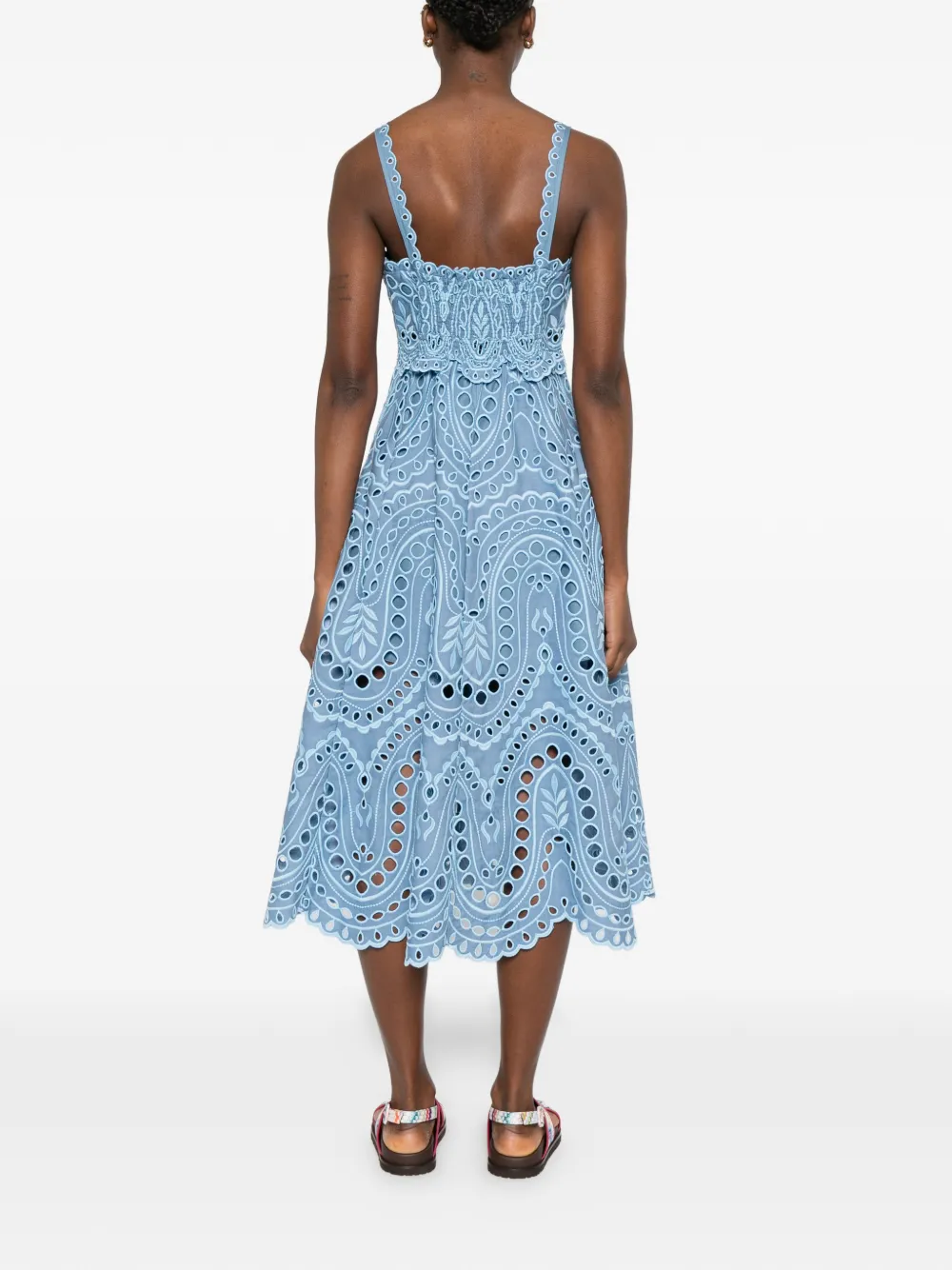 Glimmer Scalloped-Hem Midi Dress