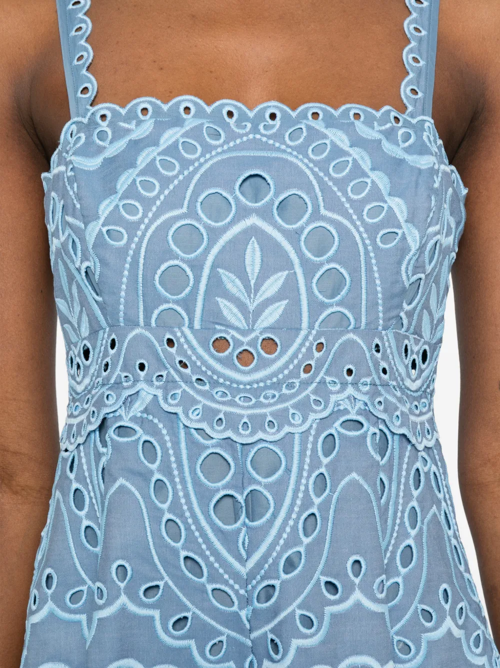 Glimmer Scalloped-Hem Midi Dress