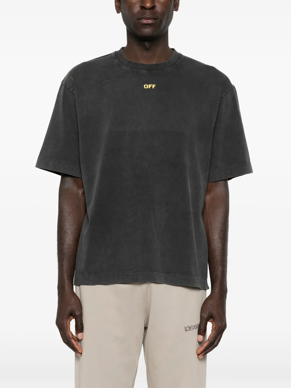 Off-White Fallen Caravaggio T-shirt met ronde hals Grijs