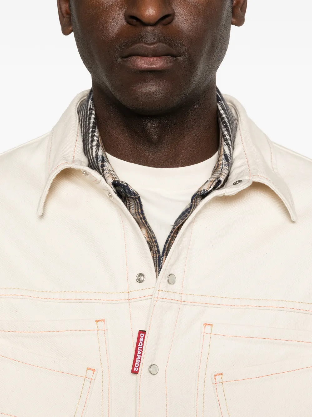 DSQUARED2 Overhemd met opgestikte zakken Beige