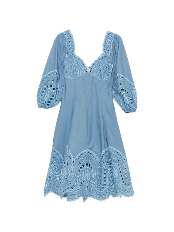 charo ruiz blue dress Charo Ruiz | Blossel Long Dress Blue – main image 0