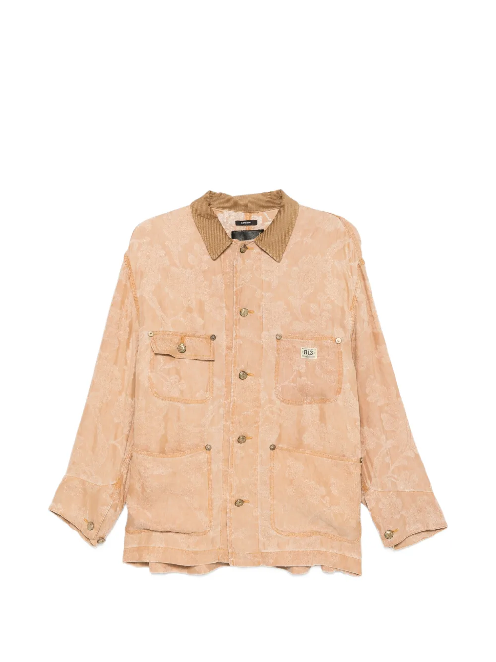 R13 floral corduroy oversized jacket - Marrone