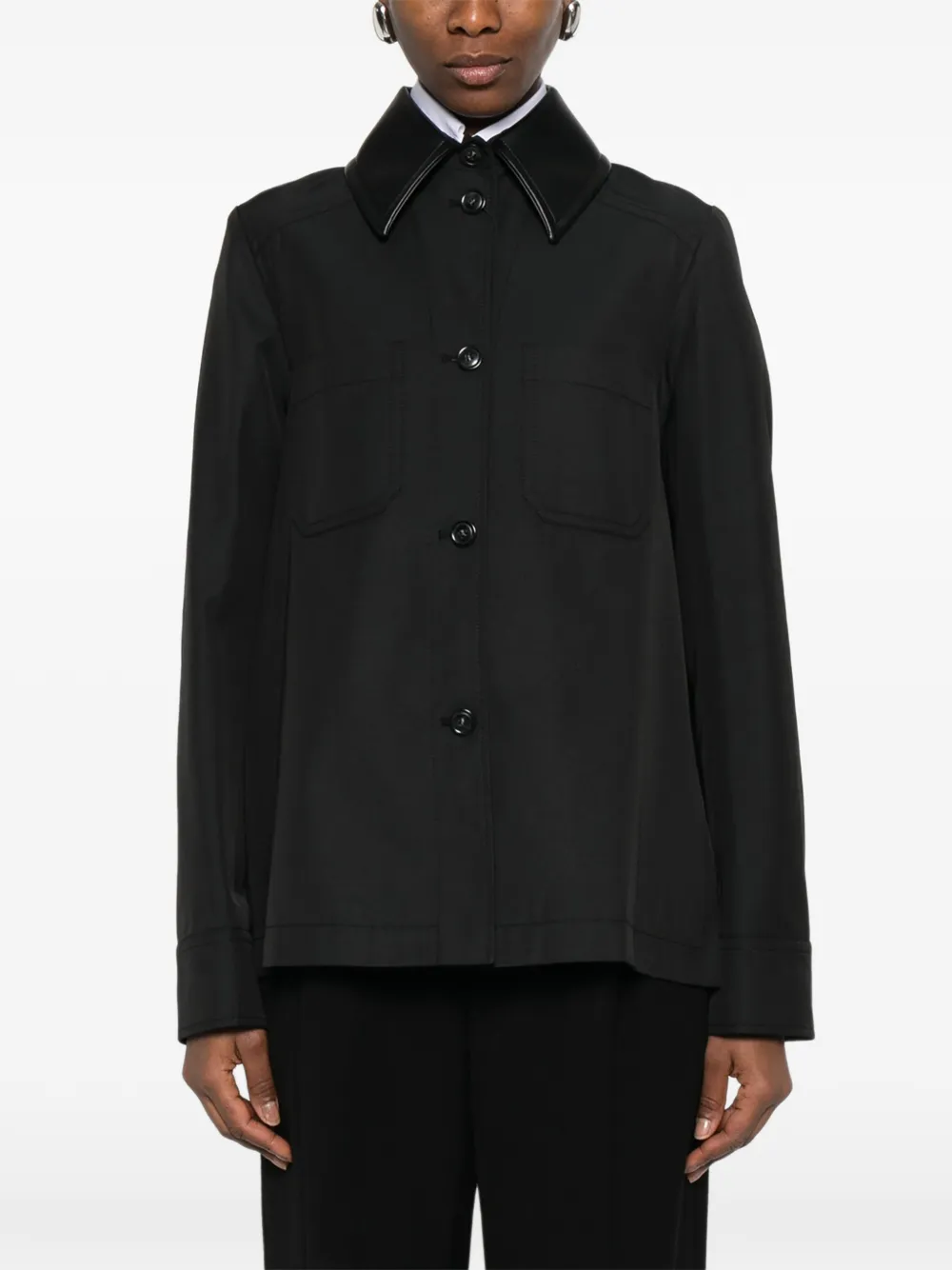  Sportmax Boxy Collar Jacket - Black 
