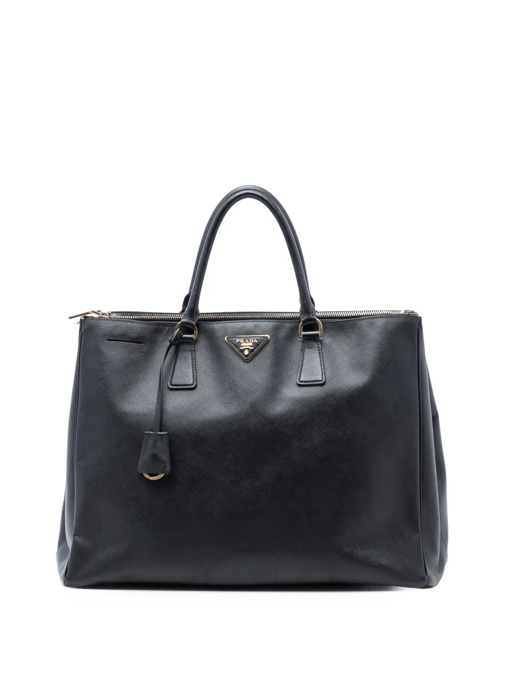 Prada Pre-Owned Borsa tote Galleria grande in pelle Saffiano Lux con doppia zip 2021-2025 - Nero
