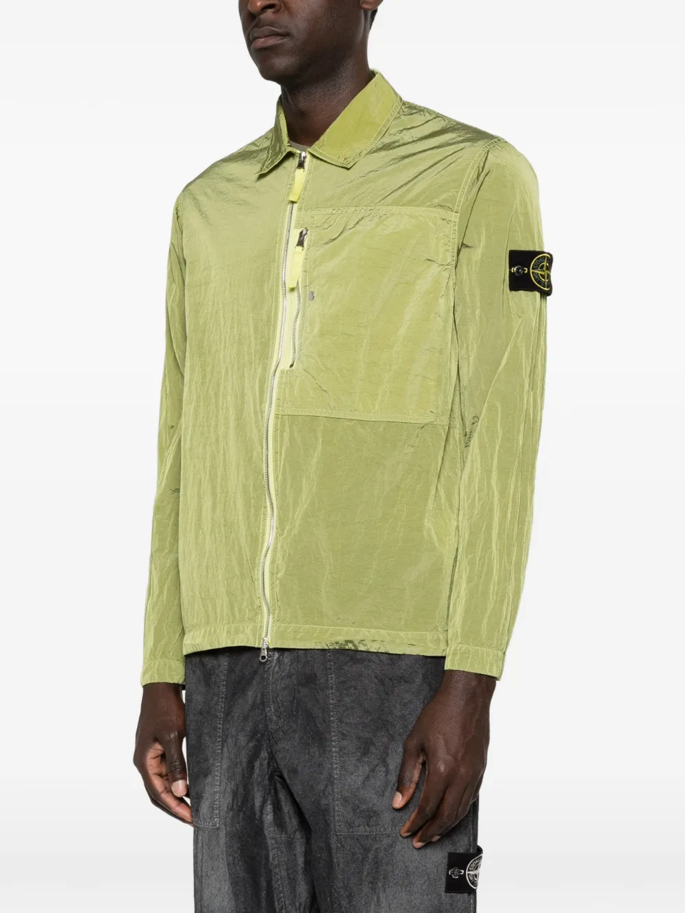 Stone Island Shirtjack met Compass-logopatch Groen