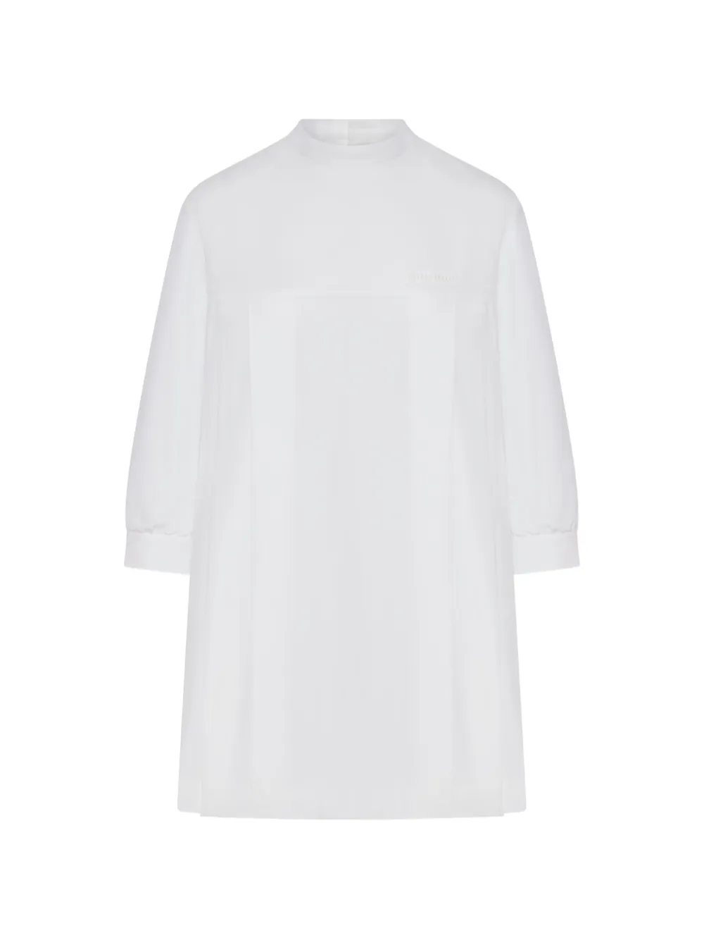 Miu Miu oversized high-neck cotton blouse - Bianco