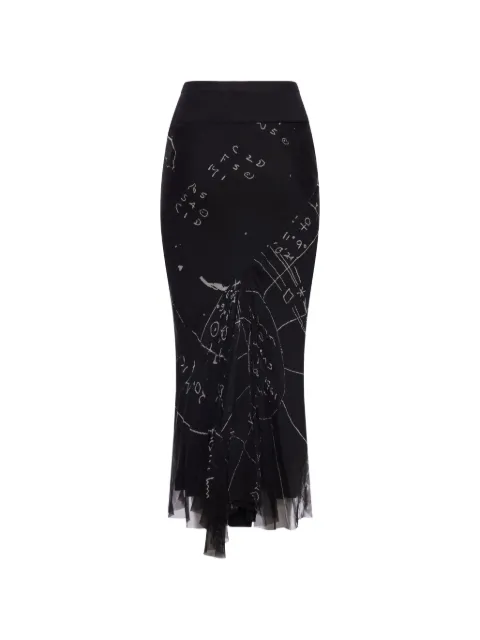 Rick Owens printed midi skirt