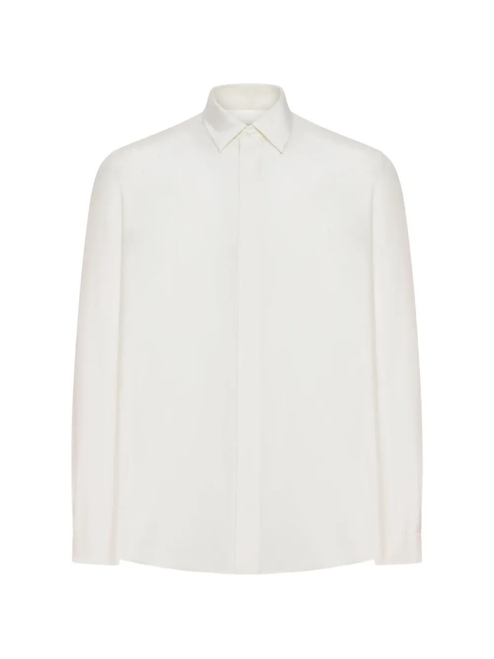 Lardini hidden buttoning silk shirt - Bianco