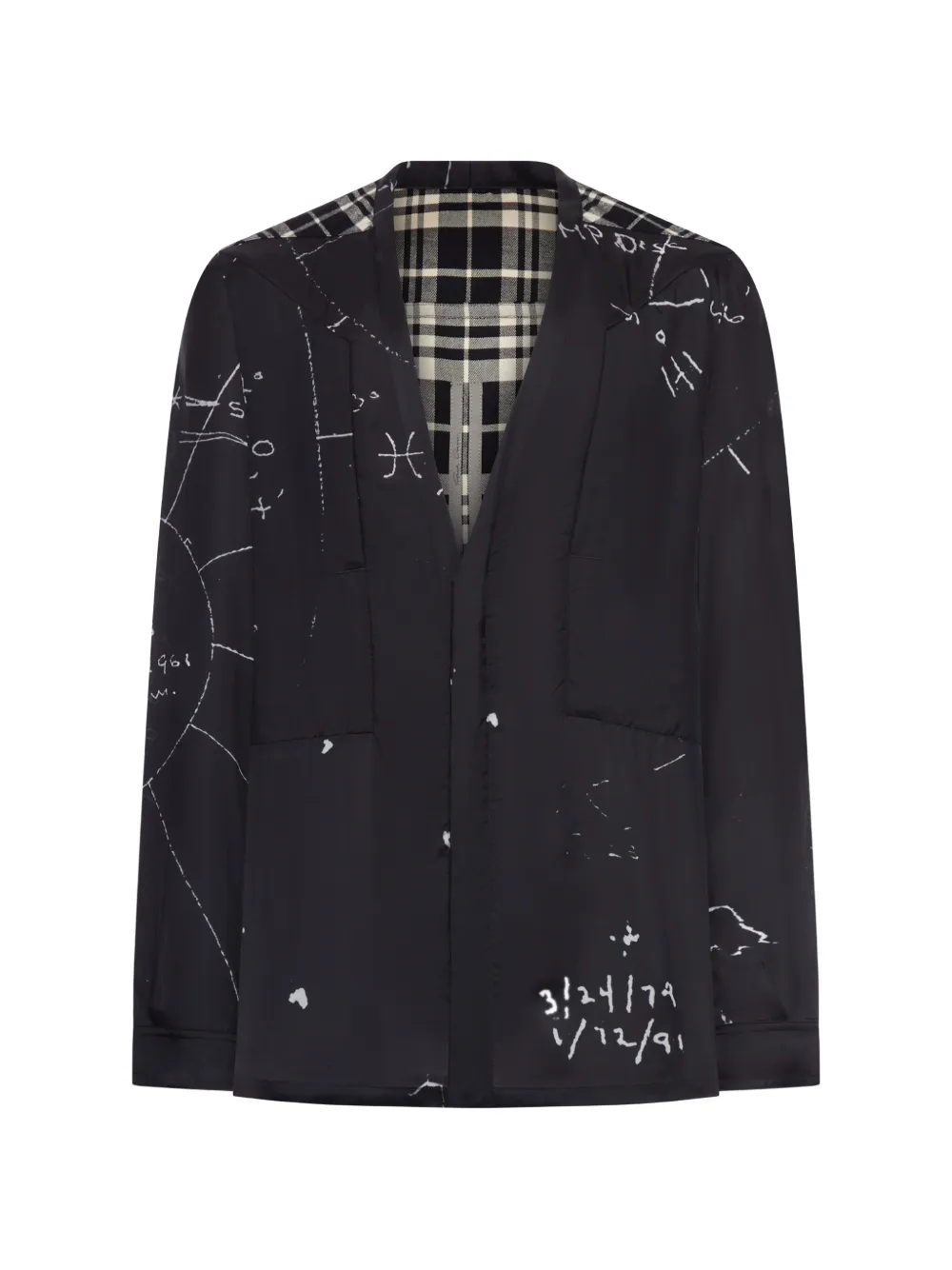 Rick Owens Larry plaid shirt - Nero