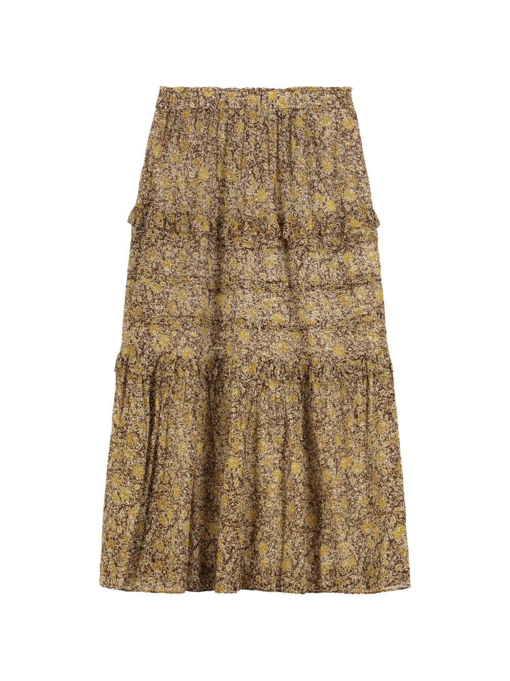 MARANT ÉTOILE ruffled floral-print skirt - Marrone