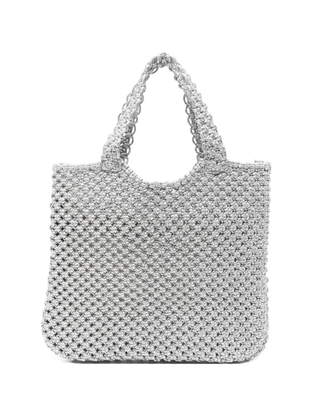 Tela top-handle shoulder bag - Argento