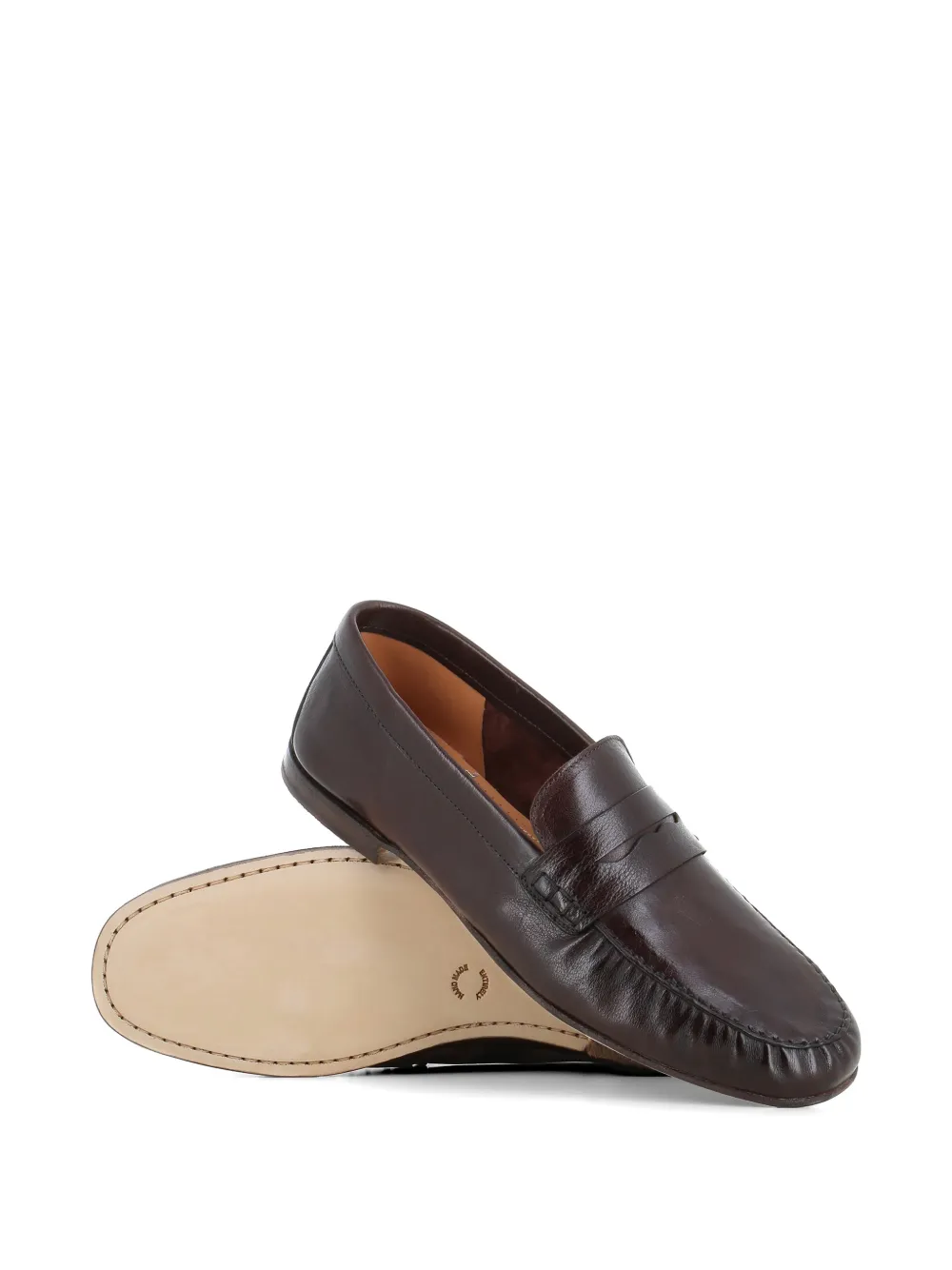 Alberto Fasciani Leren loafers Bruin