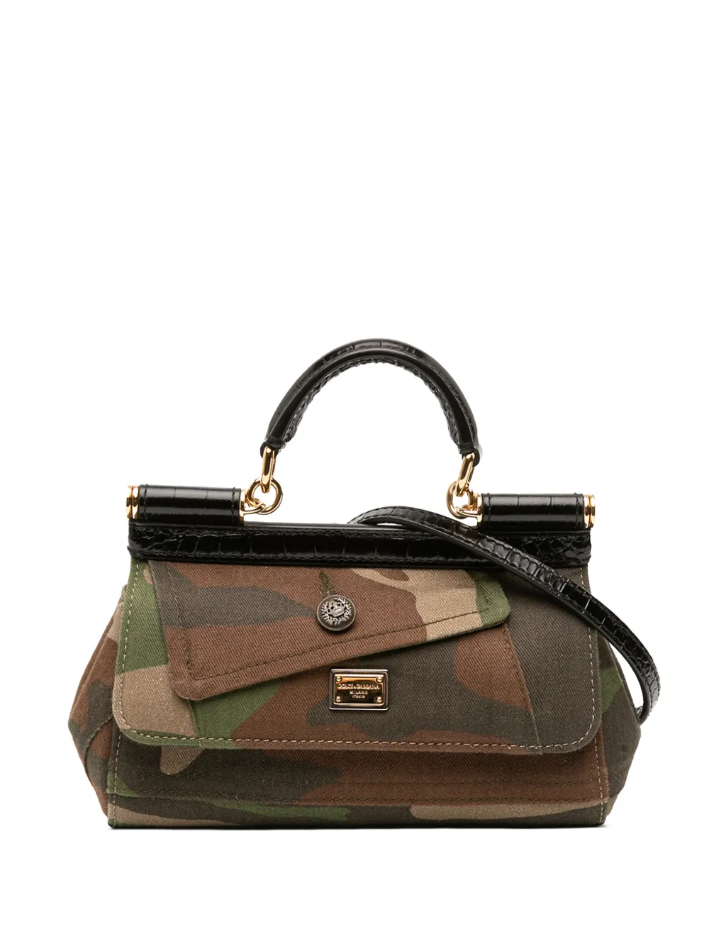 Dolce & Gabbana Pre-Owned 2010-2026 Camouflage Canvas Miss Sicily satchel - Brown