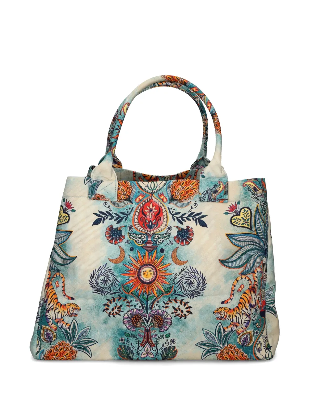 Just Cavalli Shopper met bloemenprint Beige