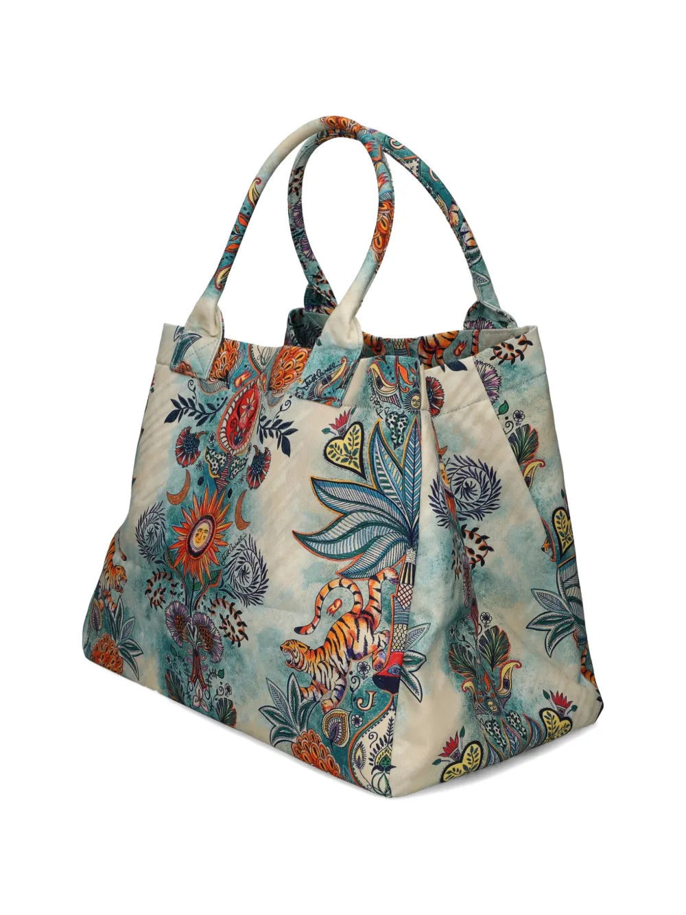 Just Cavalli Shopper met bloemenprint Beige