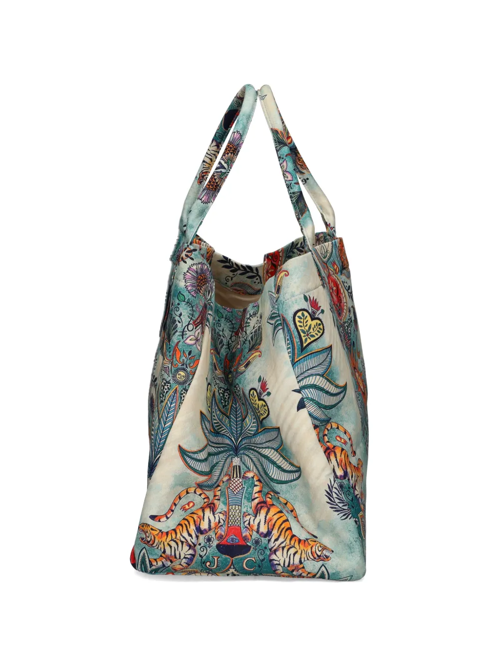Just Cavalli Shopper met bloemenprint Beige