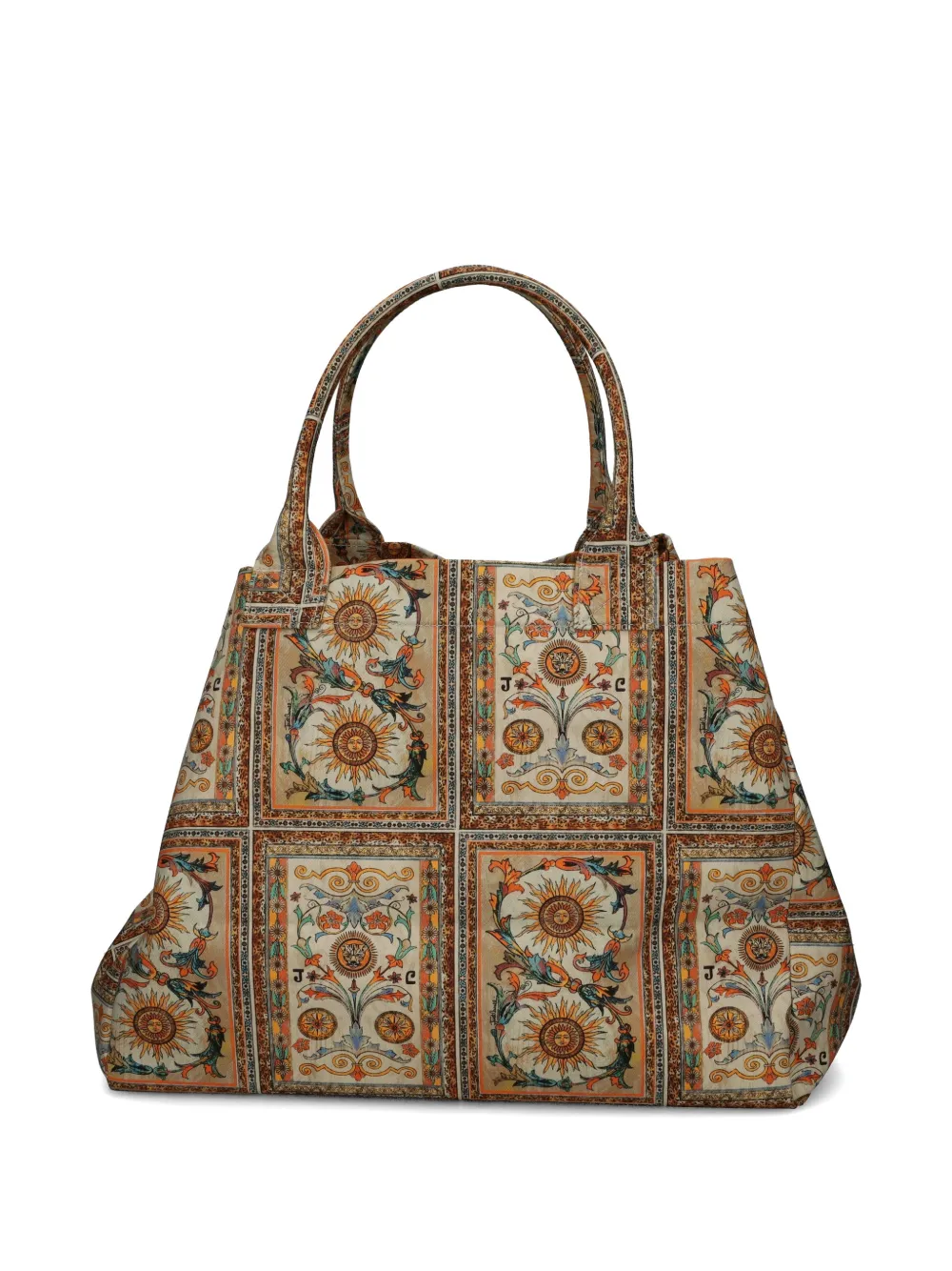 Just Cavalli Shopper met bloemenprint Bruin