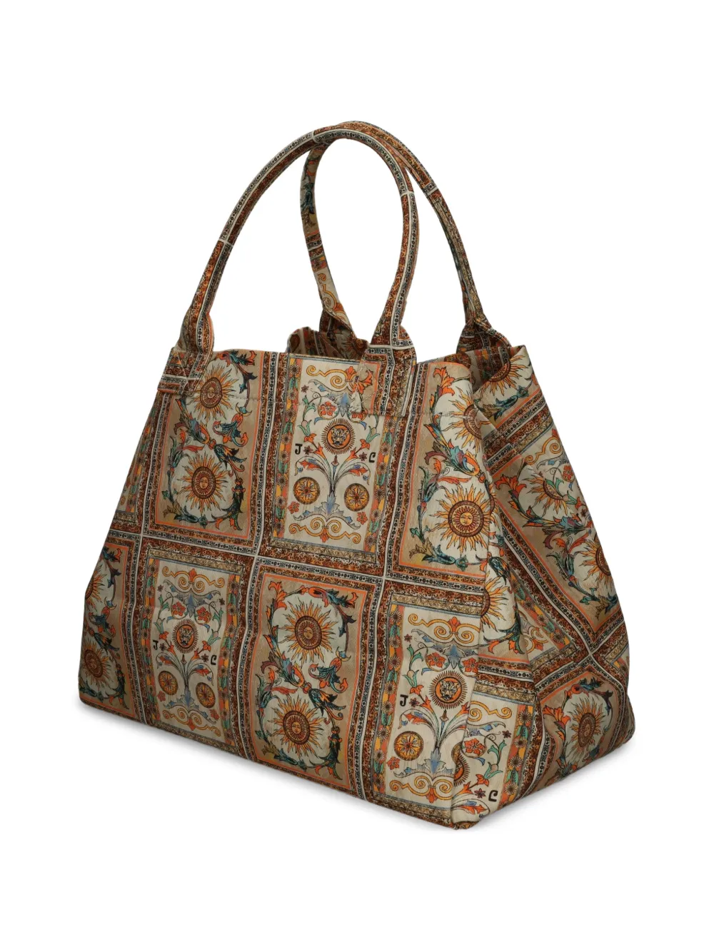 Just Cavalli Shopper met bloemenprint Bruin