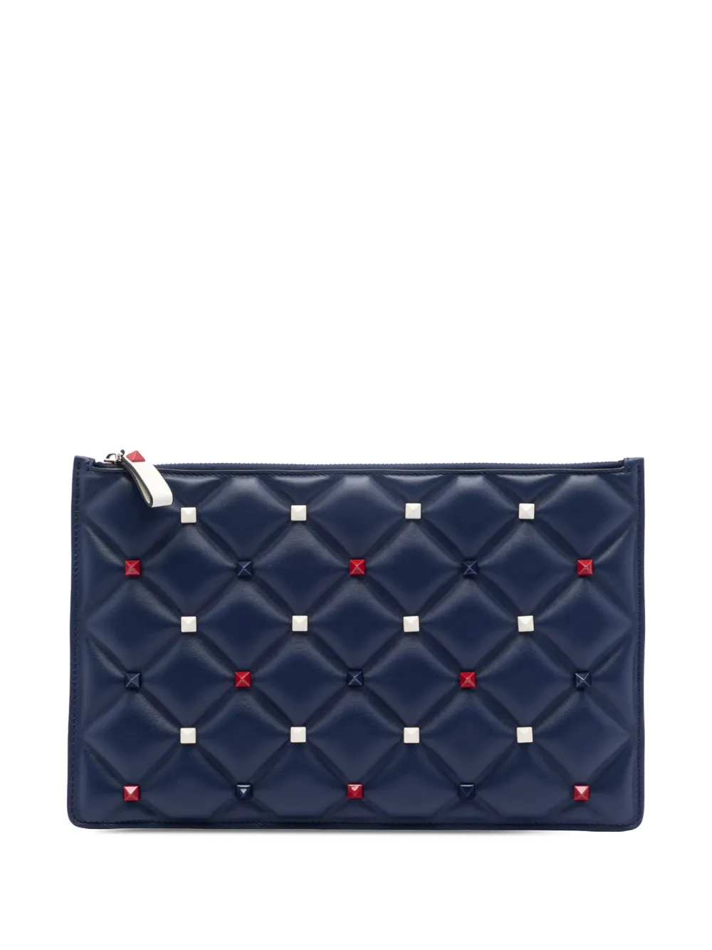 Valentino Garavani Pre-Owned Clutch Nappa Candystud 2018-2025 - Blu