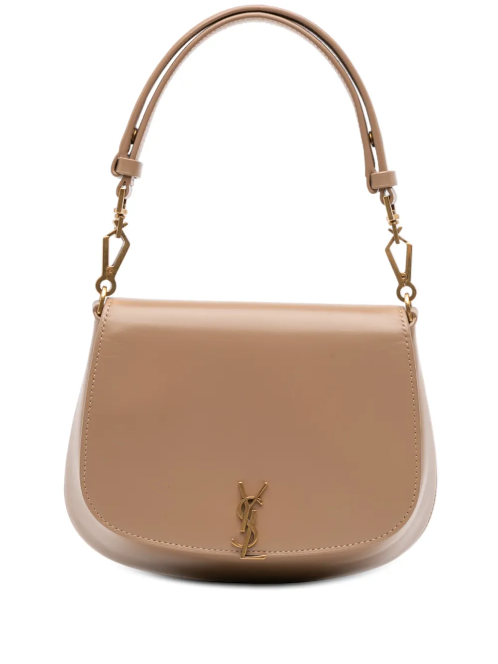 Saint Laurent Pre-Owned Borsa a spalla Voltaire mini in pelle di vitello con manico 2024 - Marrone