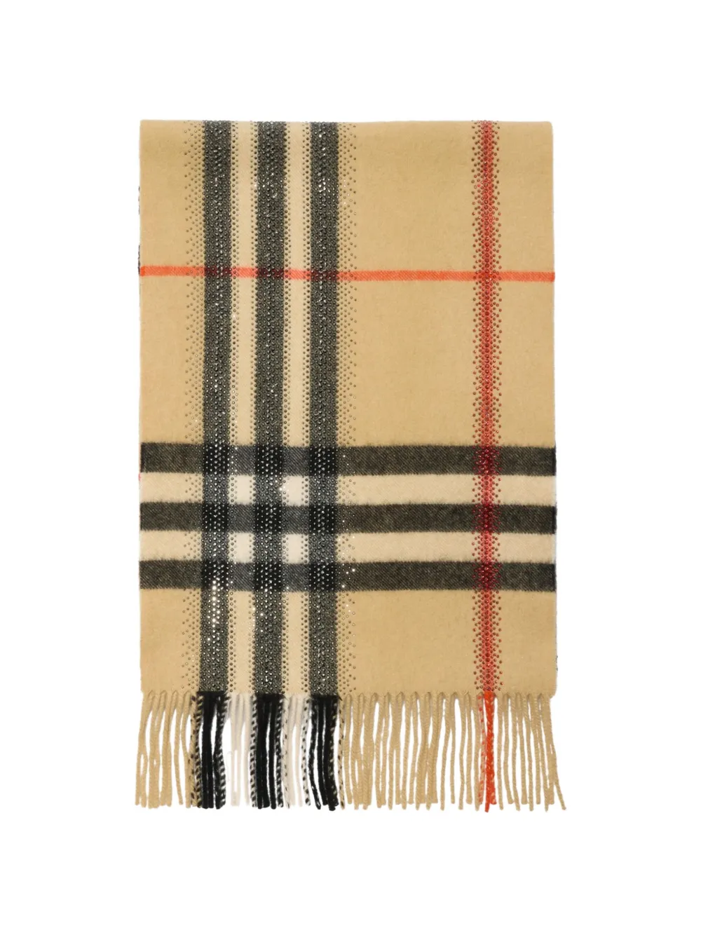 Burberry Kaschmirschal mit Kristallkaro - Nude