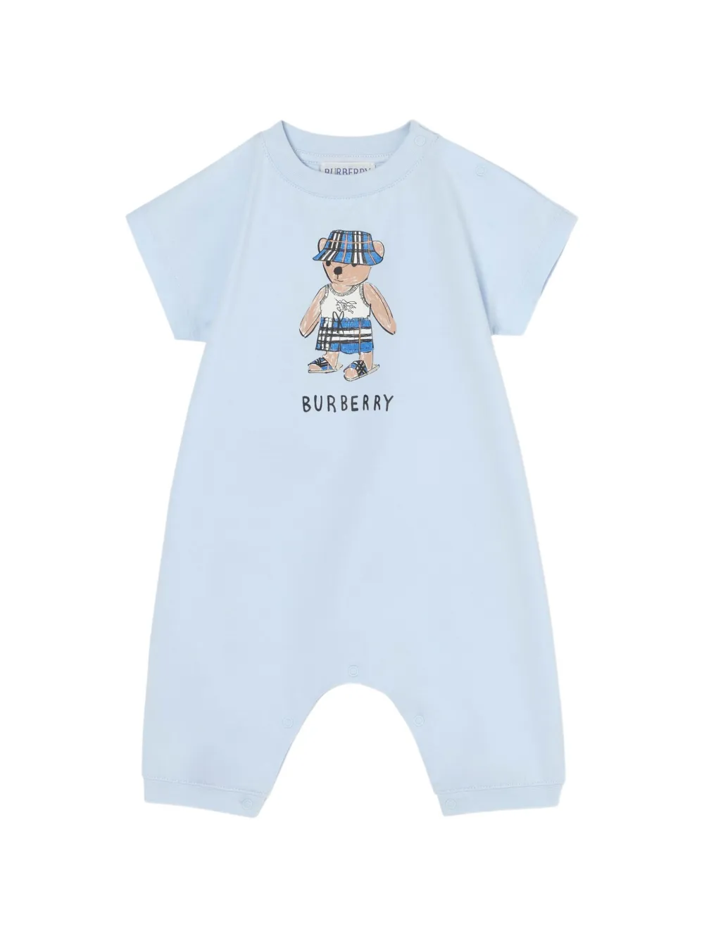 Burberry Kids Beach Bear cotton playsuit - Blau