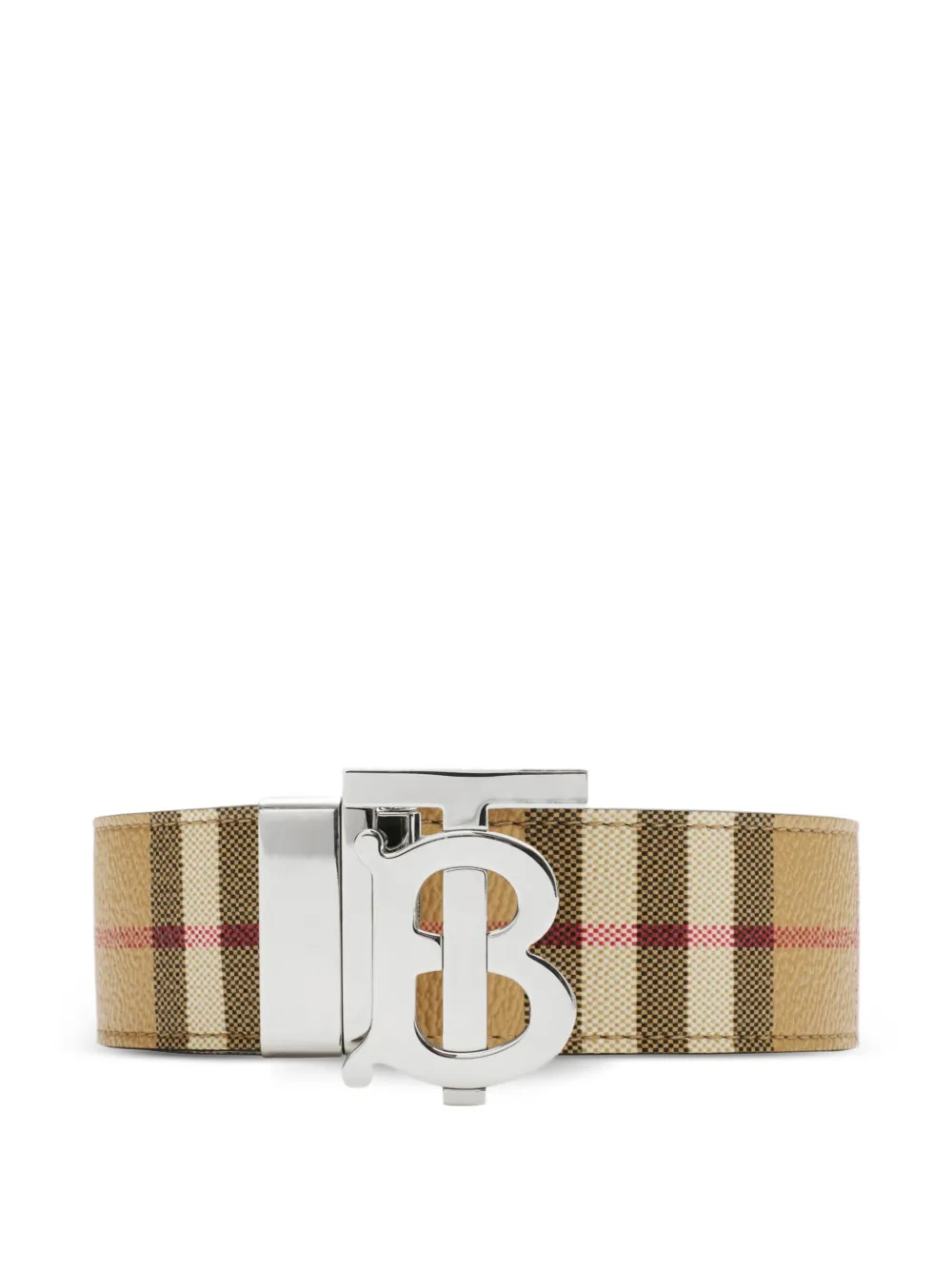  Burberry Reversible Check Tb Belt - Neutrals 