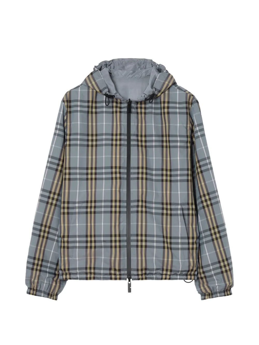 Burberry reversible Check hooded jacket - Blu