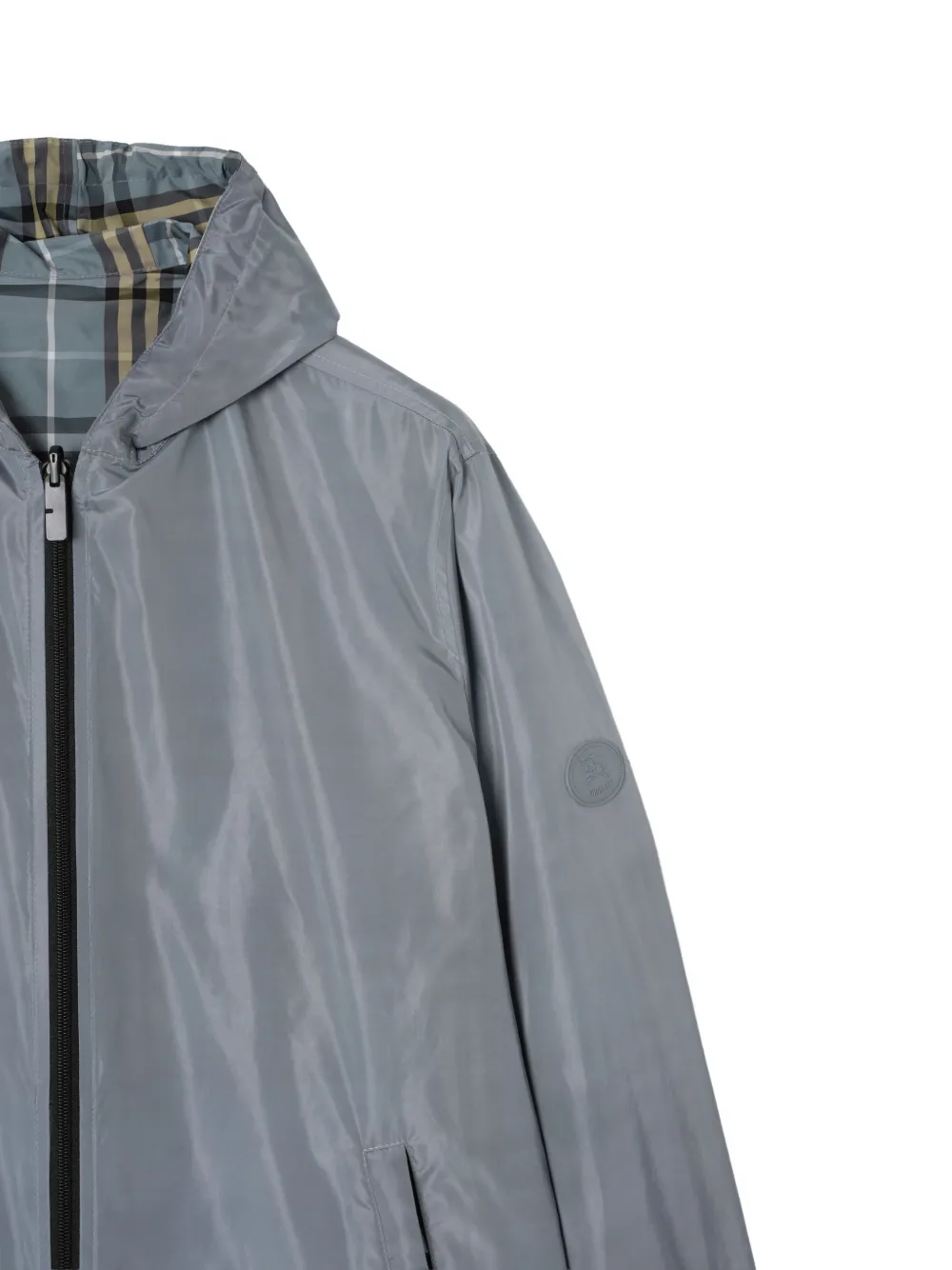 Burberry Omkeerbaar geruit jack met capuchon Grijs